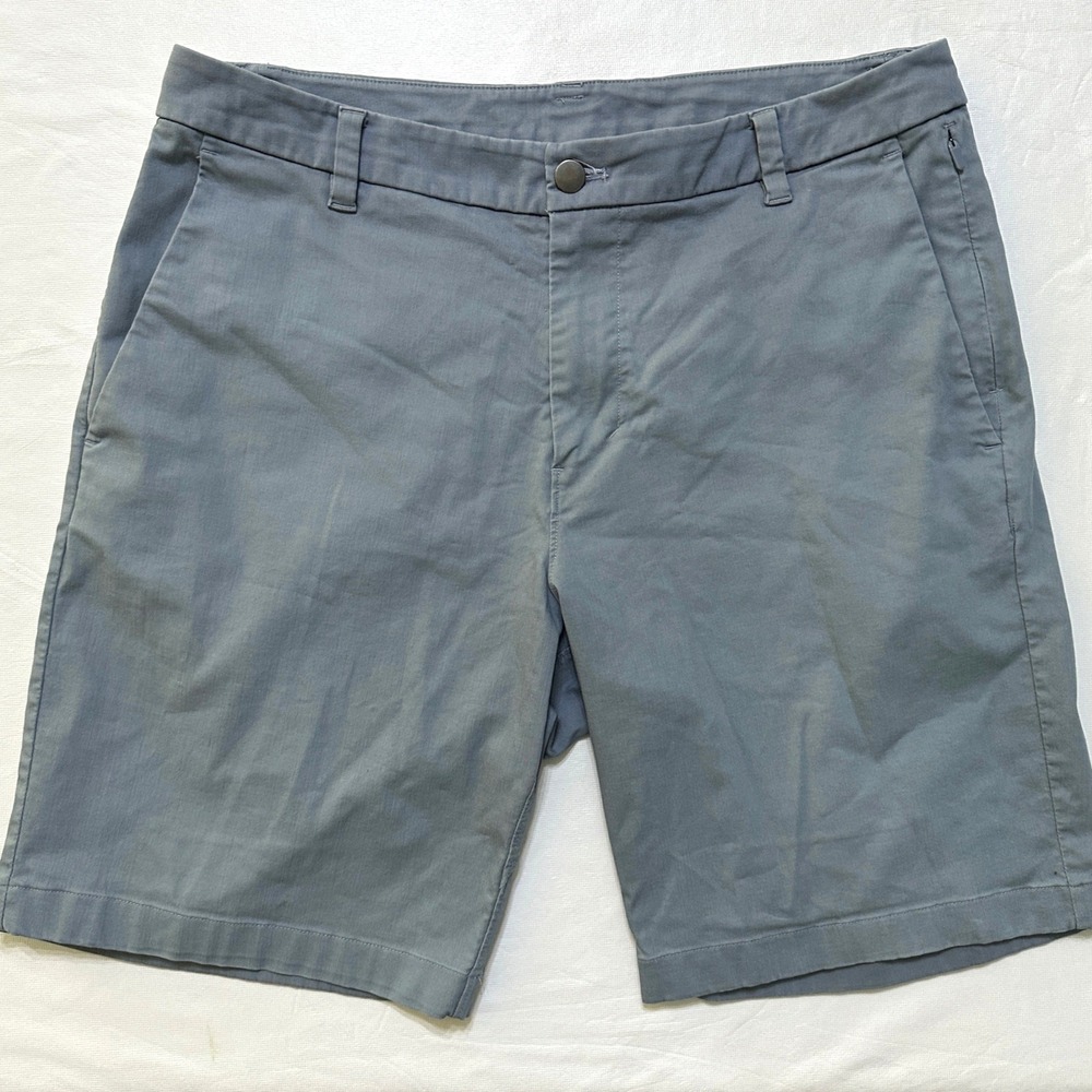 Lululemon Commission Shorts Classic 34 Grey Blue 9" Chino Golf Athleisure Preppy